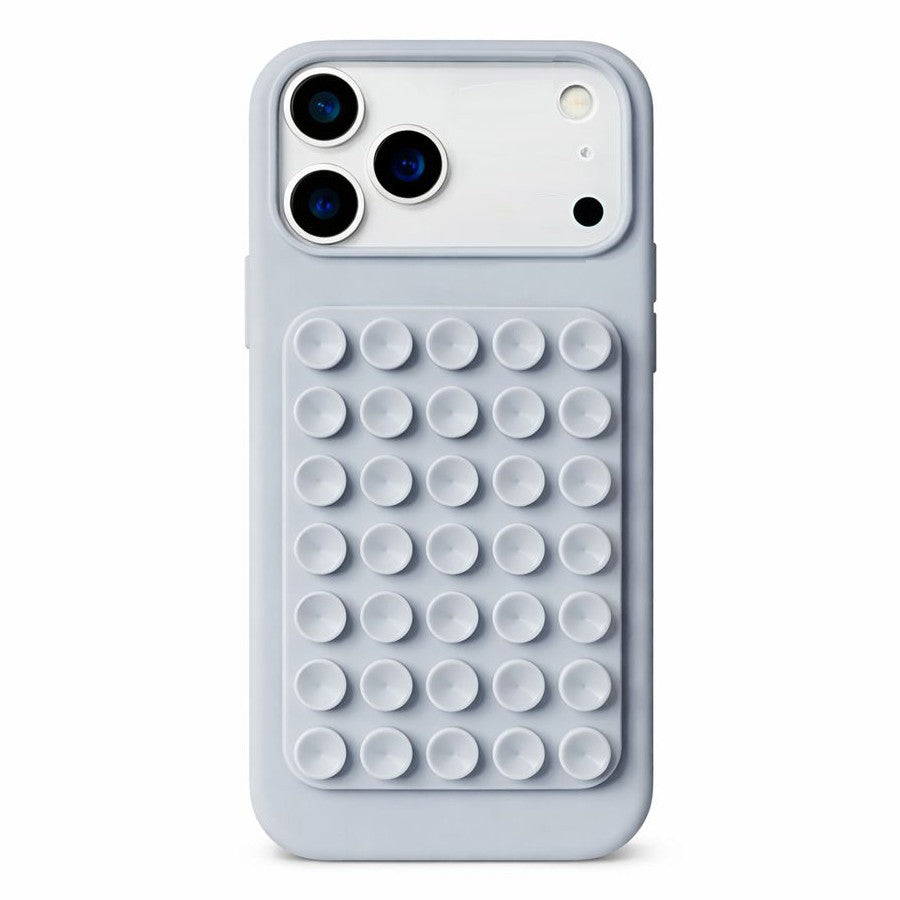 Husa din Silicon pentru iPhone 17 Pro Max, Klevo, Carcasa de Protectie cu Ventuze, din Cauciuc Moale Rezistenta la Socuri, Gri