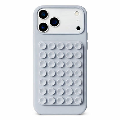 Husa din Silicon pentru iPhone 17 Pro Max, Klevo, Carcasa de Protectie cu Ventuze, din Cauciuc Moale Rezistenta la Socuri, Gri