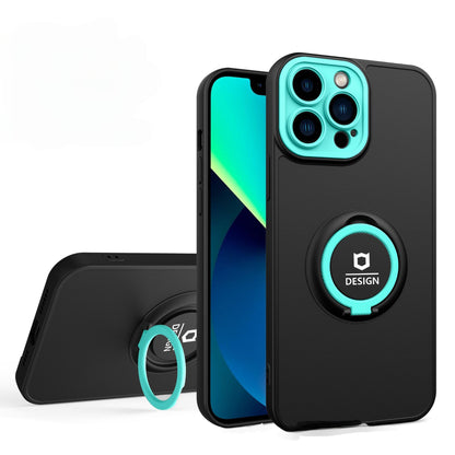 Husa Eagle Eye cu Stand pentru Apple iPhone 13 Pro (6.1) Negru/Turcoaz, Suport Auto Magnetic, Protectie Antisoc, Klevo