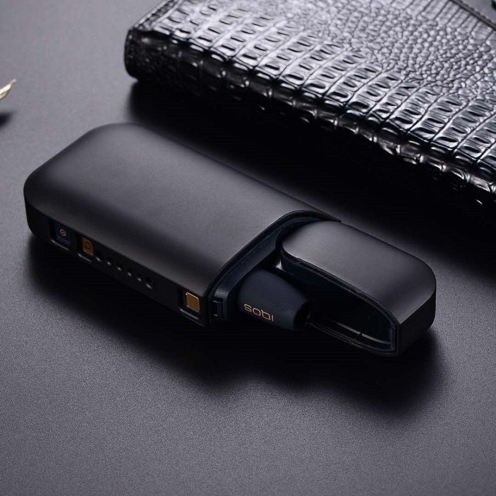 Husa Klevo pentru IQOS 2.4 Plus, Capac de Protectie, Anti Soc si Zgarieturi, Full Body, din Plastic cu Agatatoare, 11.5 x 5 x 2.3 cm, Negru
