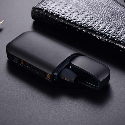 Husa Klevo pentru IQOS 2.4 Plus, Capac de Protectie, Anti Soc si Zgarieturi, Full Body, din Plastic cu Agatatoare, 11.5 x 5 x 2.3 cm, Negru