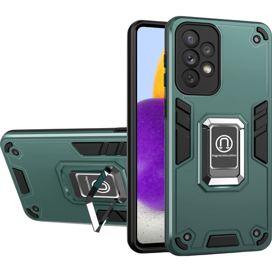 Husa Iron Warriors pentru iPhone 11, Klevo,  Hybrid Ring Holder Kickstand, Verde inchis