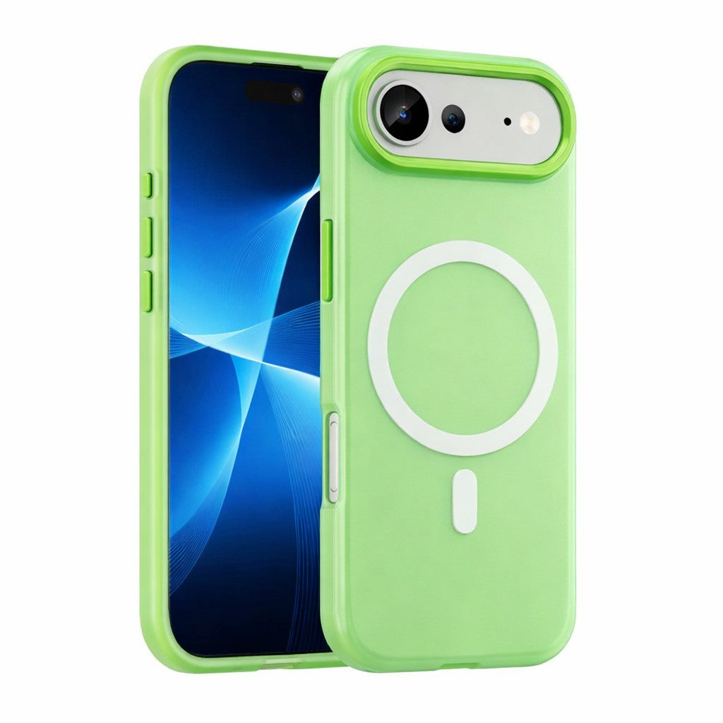 Husa Telefon Jelly Magnetic 2in1, Klevo, Compatibila cu Apple iPhone 17 Air, din PC+TPU, Magsafe, Finisaj Mat, Verde