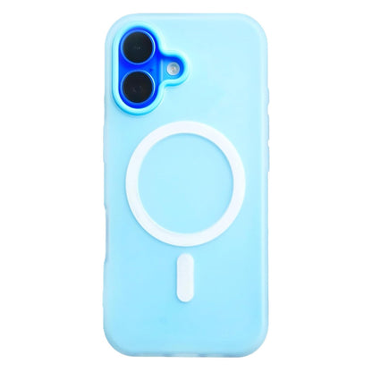 Husa Telefon Jelly Magnetic 2in1, Klevo, Compatibila cu Apple iPhone 17, din PC+TPU, Magsafe, Finisaj Mat, Albastru Deschis