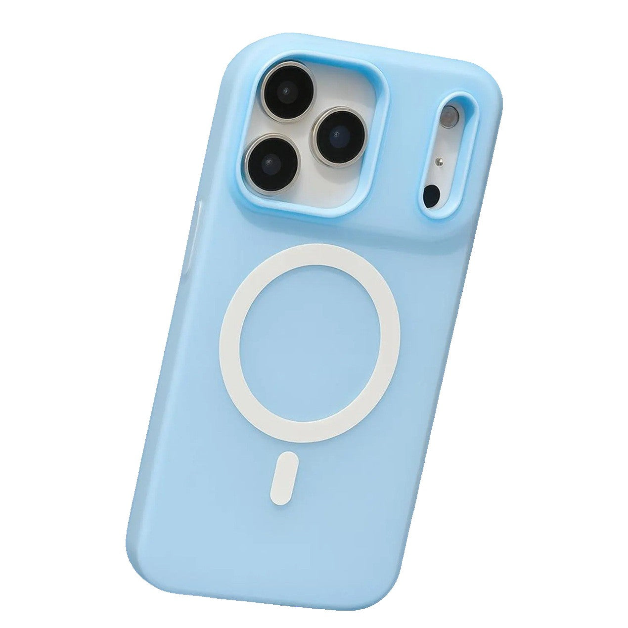 Husa Telefon Jelly Magnetic 2in1, Klevo, Compatibila cu Apple iPhone 17 Pro, din PC+TPU, Magsafe, Finisaj Mat, Albastru Deschis