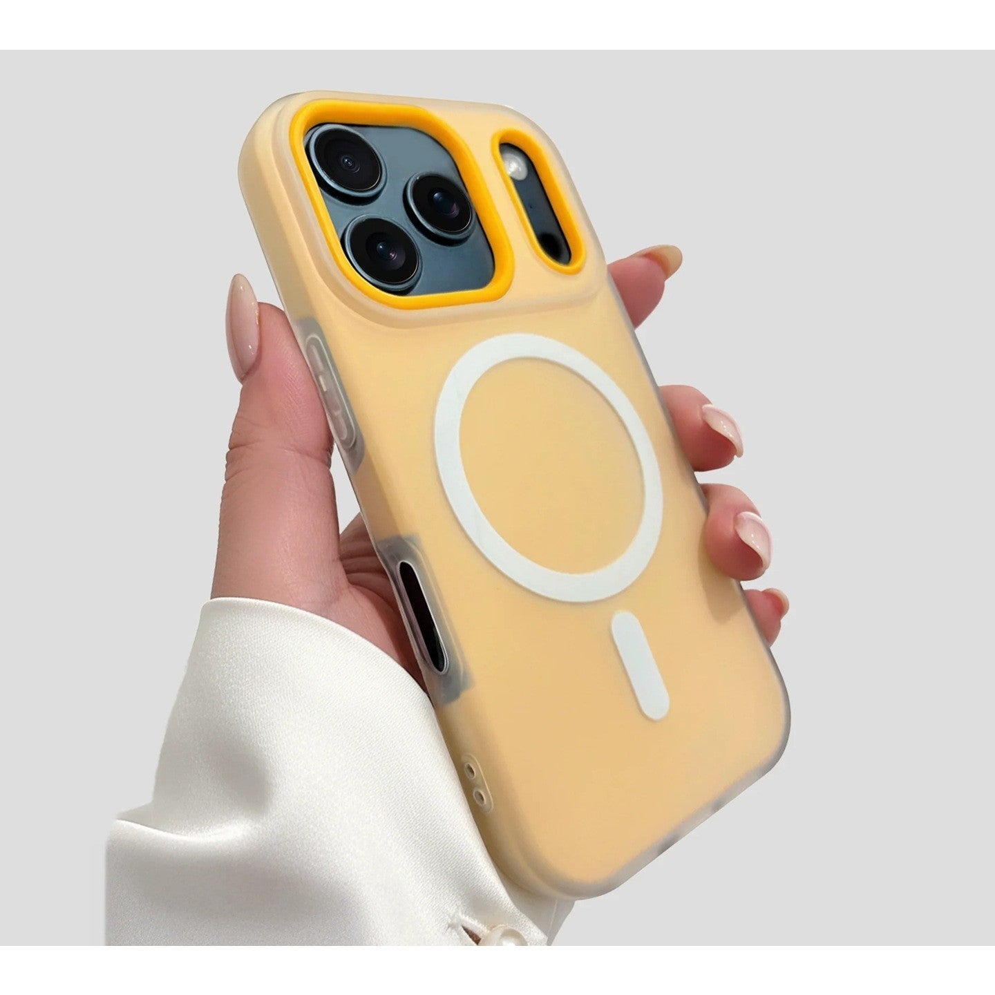 Husa Telefon Jelly Magnetic 2in1, Klevo, Compatibila cu Apple iPhone 17 Pro Max, din PC+TPU, Magsafe, Finisaj Mat, Portocaliu