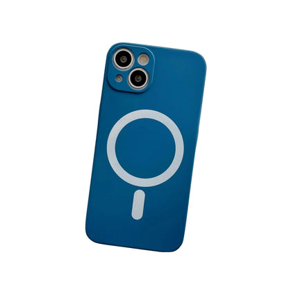 Husa MagSafe pentru Apple iPhone 14 Pro, Silicon, Protectie pentru camera, Magnetica, Incarcare Wireless,  Klevo, Albastru