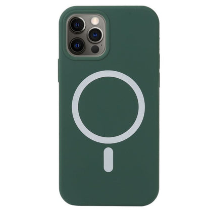 Husa MagSafe liquid large hole magnetic shell pentru Apple iPhone 13 Pro, Full Cover, Liquid Silicone, Magnetica, Incarcare Wireless, Klevo, Verde