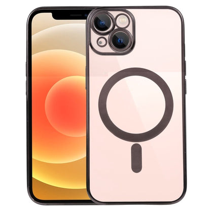 Husa MagSafe pentru Apple iPhone 11, Full Cover, Protectie camera, Margini colorate Electroplating, Magnetica, Incarcare Wireless, Klevo, Negru