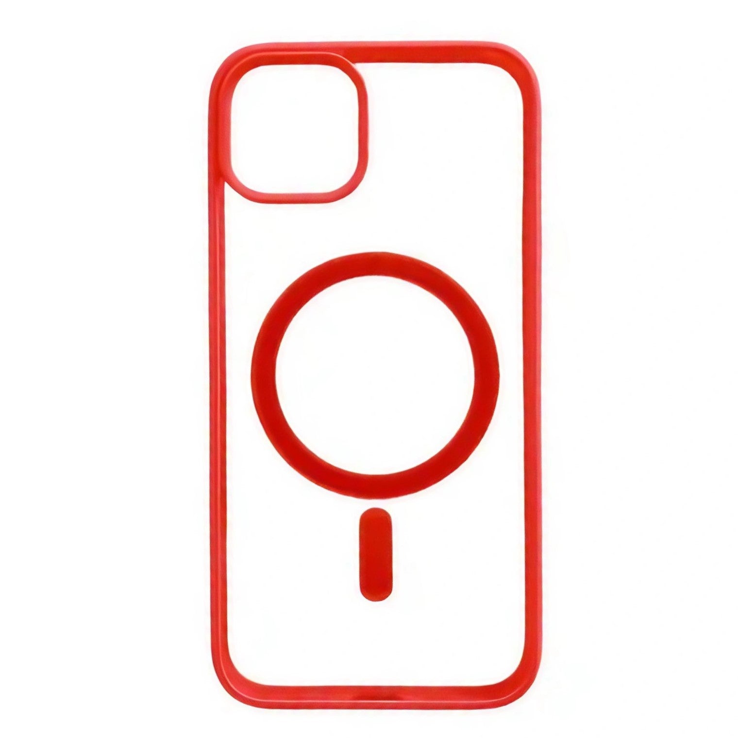 Husa MagSafe pentru Apple iPhone 13, Full Cover, Frosted Acrylic Color Big Hole, Magnetica, Incarcare Wireless, Klevo, Rosu