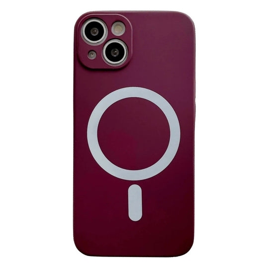 Husa MagSafe pentru Apple iPhone 13 Pro, Silicon, Protectie pentru camera, Magnetica, Incarcare Wireless,  Klevo, Visiniu