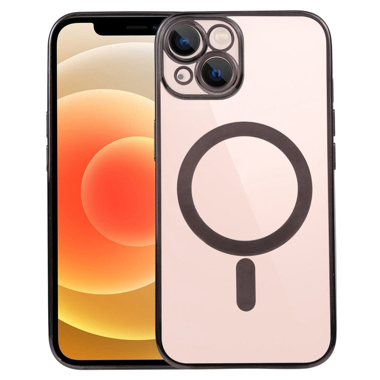 Husa MagSafe pentru Apple iPhone 14 Pro Max, Full Cover, Protectie camera, Margini colorate Electroplating, Magnetica, Incarcare Wireless, Klevo, Negru