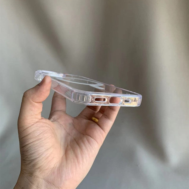 Husa MagSafe Silicone Acryl pentru iPhone 14 Pro Max, Klevo, ambalaj Blister Transparenta