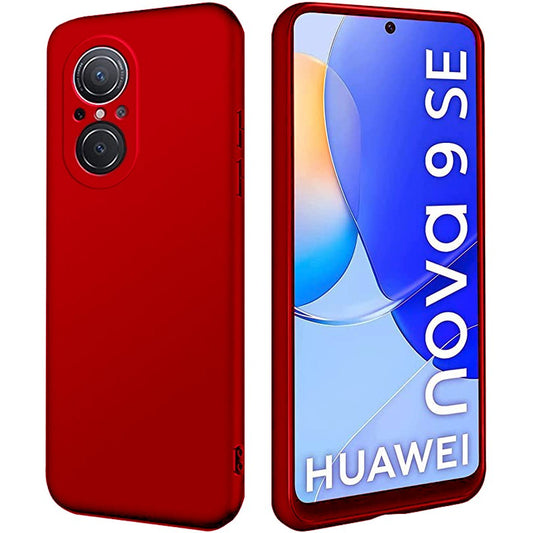 Husa Matte TPU pentru Huawei NOVA 9 SE, Klevo, Silicon Slim, Protectie Antisoc, Rosu