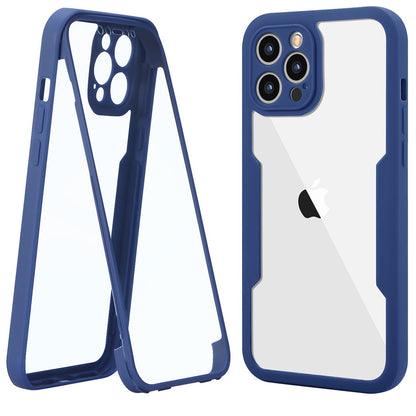 Husa Max Defence pentru Samsung Galaxy S22 Plus, Bumper Albastru, Fata Dubla Transparenta, Protectie Antisoc Full 360 ( fata, spate, margini ), Klevo