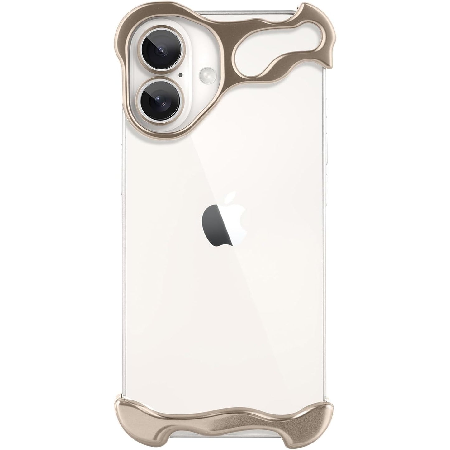 Husa Metalica Compatibila cu iPhone 16 Plus, Klevo, Protectie pentru Colturile Telefonului si Camera, Aliaj, Antisoc, Antizgariere, Auriu