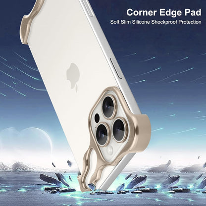 Husa Metalica Compatibila cu iPhone 16 Pro, Klevo, Protectie pentru Colturile Telefonului si Camera, Aliaj, Antisoc, Antizgariere, Auriu
