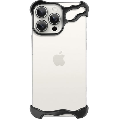 Husa Metalica Compatibila cu iPhone 16 Pro, Klevo, Protectie pentru Colturile Telefonului si Camera, Aliaj, Antisoc, Antizgariere, Negru