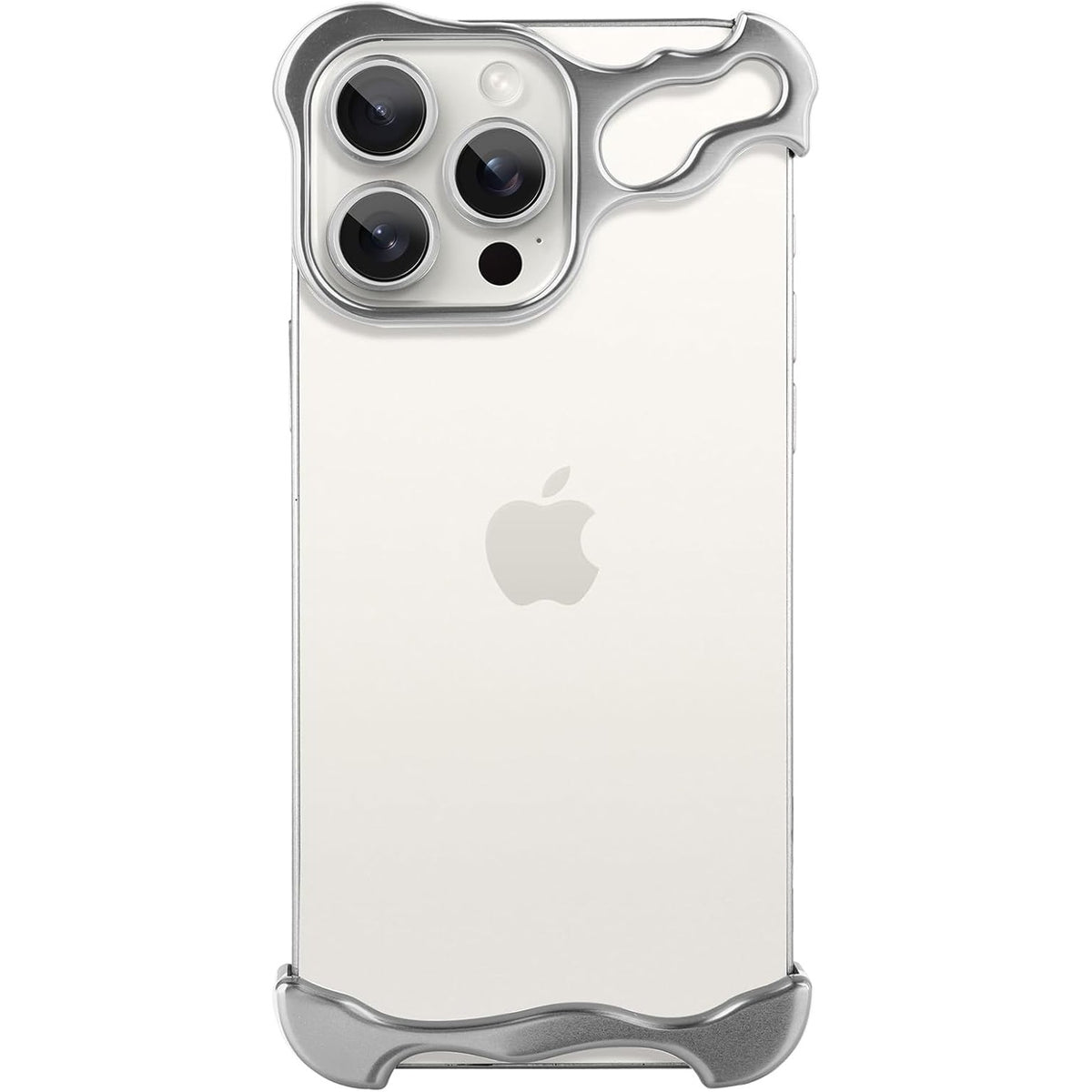 Husa Metalica Compatibila cu iPhone 16 Pro Max, Klevo, Protectie pentru Colturile Telefonului si Camera, Aliaj, Antisoc, Antizgariere, Argintiu