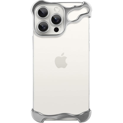 Husa Metalica Compatibila cu iPhone 16 Pro Max, Klevo, Protectie pentru Colturile Telefonului si Camera, Aliaj, Antisoc, Antizgariere, Argintiu