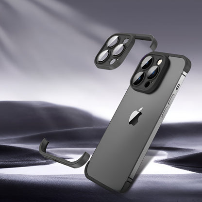 Husa TPU Edgeless Compatibila cu iPhone 15 Pro Max, Klevo, Protectie pentru Colturi si Camera, Aliaj, Antisoc, Antizgariere, Negru Mat