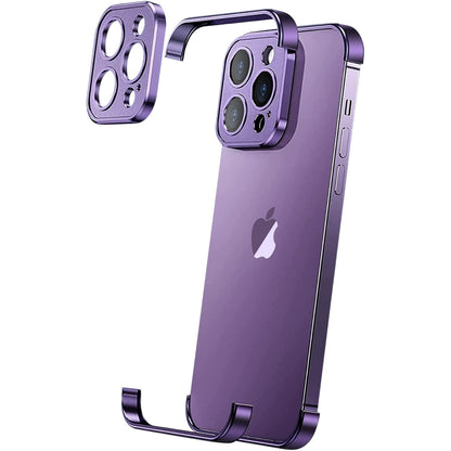 Husa Metalica Edgeless Compatibila cu iPhone 16, Klevo, Protectie pentru Colturi si Camera, Aliaj Aluminiu, Antisoc, Antizgariere, Mov