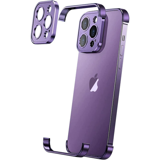 Husa Metalica Edgeless Compatibila cu iPhone 16 Plus, Klevo, Protectie pentru Colturi si Camera, Aliaj Aluminiu, Antisoc, Antizgariere, Mov