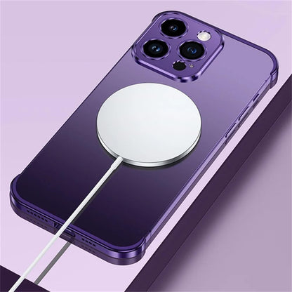 Husa Metalica Edgeless Compatibila cu iPhone 16 Pro, Klevo, Protectie pentru Colturi si Camera, Aliaj Aluminiu, Antisoc, Antizgariere, Mov