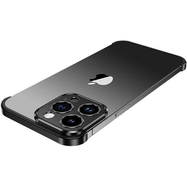 Husa Metalica Edgeless Compatibila cu iPhone 16 Pro, Klevo, Protectie pentru Colturi si Camera, Aliaj Aluminiu, Antisoc, Antizgariere, Negru