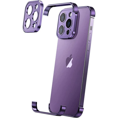 Husa Metalica Edgeless Compatibila cu iPhone 16 Pro Max, Klevo, Protectie pentru Colturi si Camera, Aliaj Aluminiu, Antisoc, Antizgariere, Mov