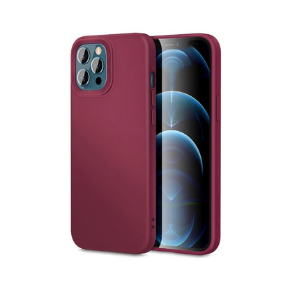 Husa pentru Apple iPhone 14 Pro Max Klevo, Liquid Silicone, cu Microfibra pe interior, Protectie Antisoc, Wine red, Claret