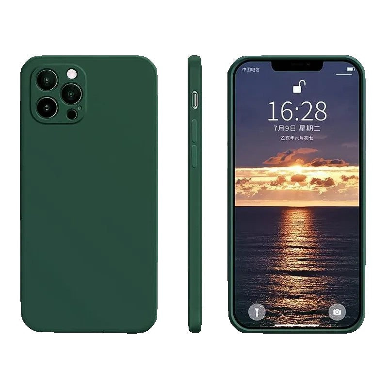 Husa pentru Apple iPhone 14 Pro Max Klevo, Liquid Silicone, cu Microfibra pe interior, Protectie Antisoc, Dark Green, Verde inchis