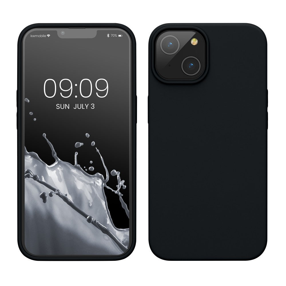 Husa pentru Apple iPhone 14 Pro Max Klevo, Liquid Silicone, cu Microfibra pe interior, Protectie Antisoc, Negru