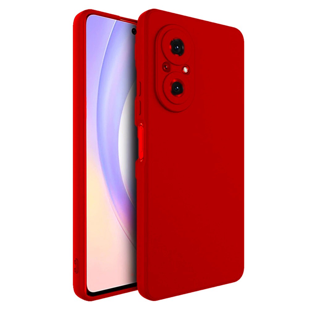 Husa pentru Huawei NOVA 9 SE, Klevo, Liquid Silicone, cu Microfibra pe interior, Protectie Antisoc, Rosu