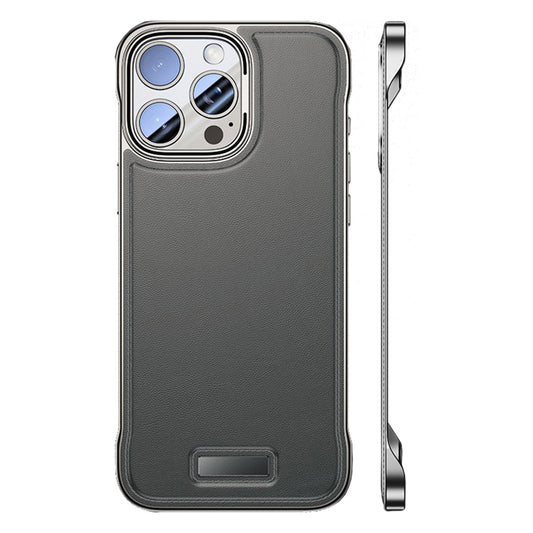 Husa pentru iPhone 15, husa de protectie pentru telefon, Klevo, Design Modern fara margini, din Piele PU,  Subtire, Gri