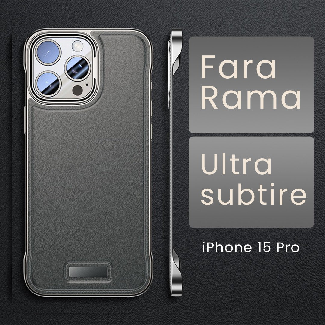 Husa pentru iPhone 15 Pro, husa de protectie pentru telefon, Klevo, Design Modern fara margini, Subtire, Gri
