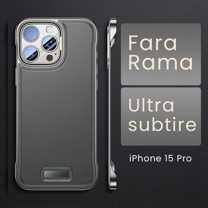 Husa pentru iPhone 15 Pro, husa de protectie pentru telefon, Klevo, Design Modern fara margini, Subtire, Gri