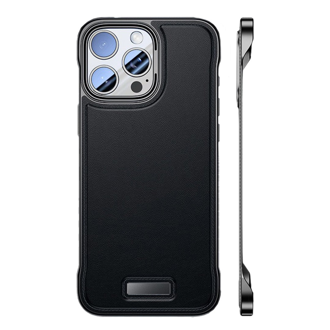 Husa pentru iPhone 16 Pro Max, husa de protectie pentru telefon, Klevo, Design Modern fara margini, din Piele PU, Subtire, Negru
