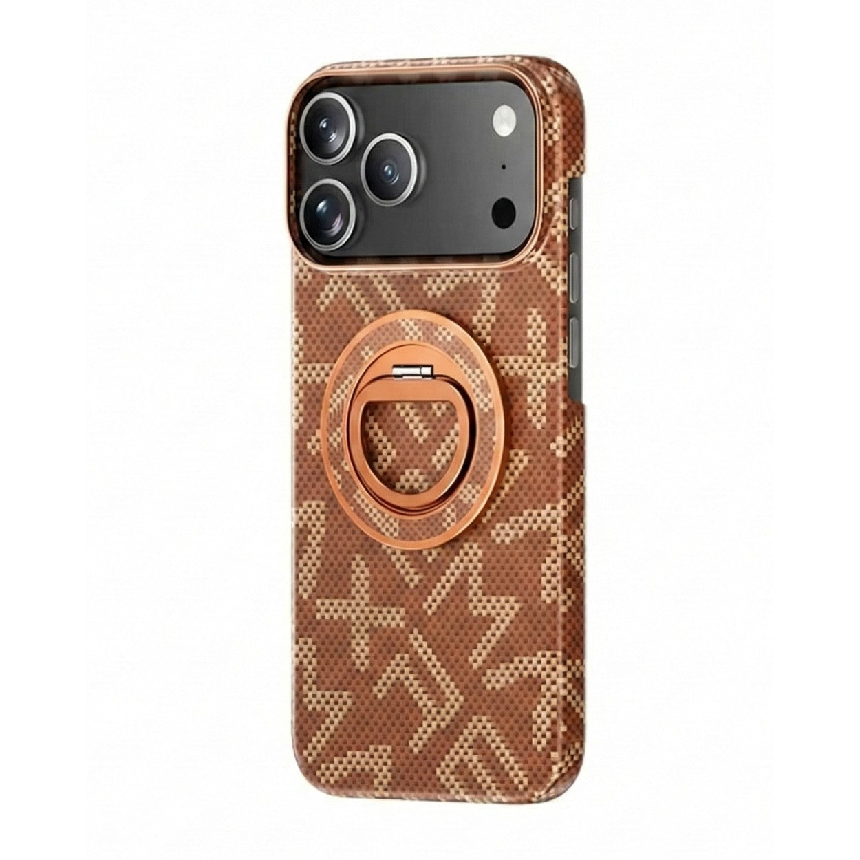 Husa pentru iPhone 17 Pro Max, Klevo, Carcasa de Protectie Rezistenta Ultra-subtire, Suport Magnetic, Aspect Texturat, Portocaliu