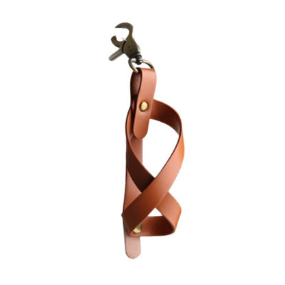 Husa pentru Kendama, Klevo, Husa de Depozitare pentru Kendama, din Piele Ecologica, Catarama cu Agatare pentru Transportare, Breloc 8, 12 x 6 cm, Maro deschis