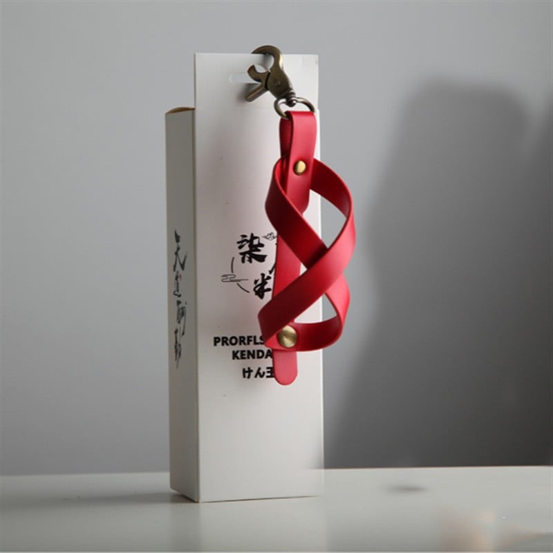 Husa pentru Kendama, Klevo, Husa de Depozitare pentru Kendama, din Piele Ecologica, Catarama cu Agatare pentru Transportare, Model Breloc 8, 12 x 6 cm, Rosu
