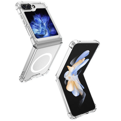 Husa pentru Samsung Galaxy Z FLIP6, Klevo, Husa de Protectie cu Anti-Shock, Tehnologie MagSafe Magnetic, Design Ultra Subtire, Anti alunecare, TPU Acrilic, Transparent