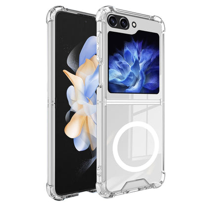 Husa pentru Samsung Galaxy Z FLIP6, Klevo, Husa de Protectie cu Anti-Shock, Tehnologie MagSafe Magnetic, Design Ultra Subtire, Anti alunecare, TPU Acrilic, Transparent