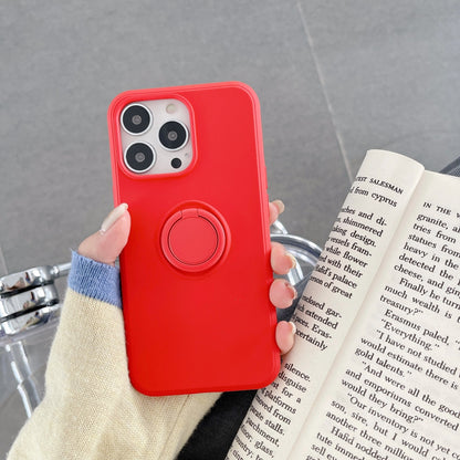 Husa protectie Klevo compatibila cu Apple iPhone 11 Pro Max Liquid Silicone Ring cu suport rotativ Rosu