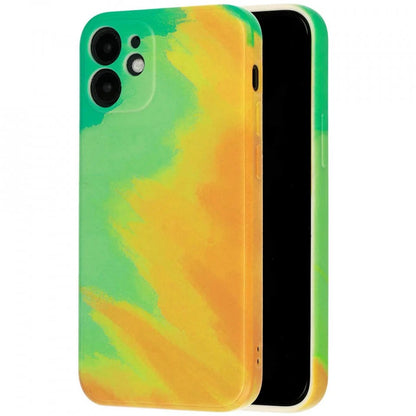Husa protectie Klevo compatibila cu Apple iPhone 11 Pro Max Tpu Ombre, Verde/Galben/Portocaliu