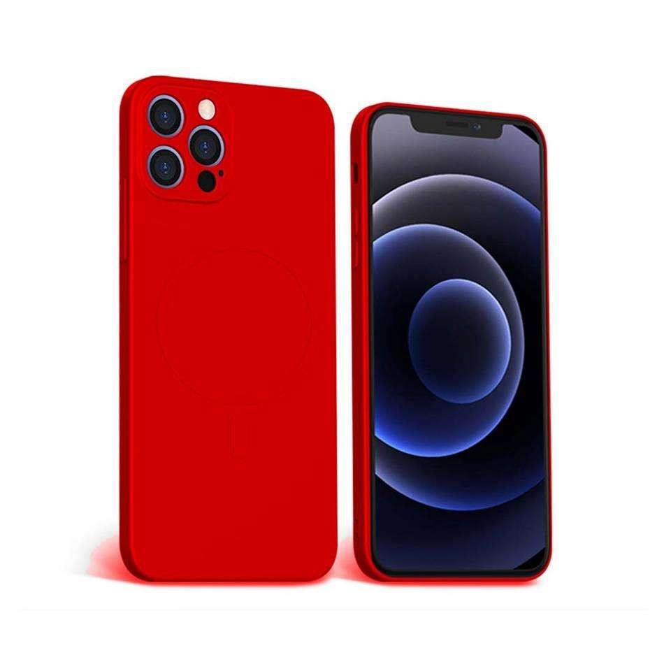 Husa protectie Klevo compatibila cu Apple iPhone 12 Mag Safe Silicone Rosu