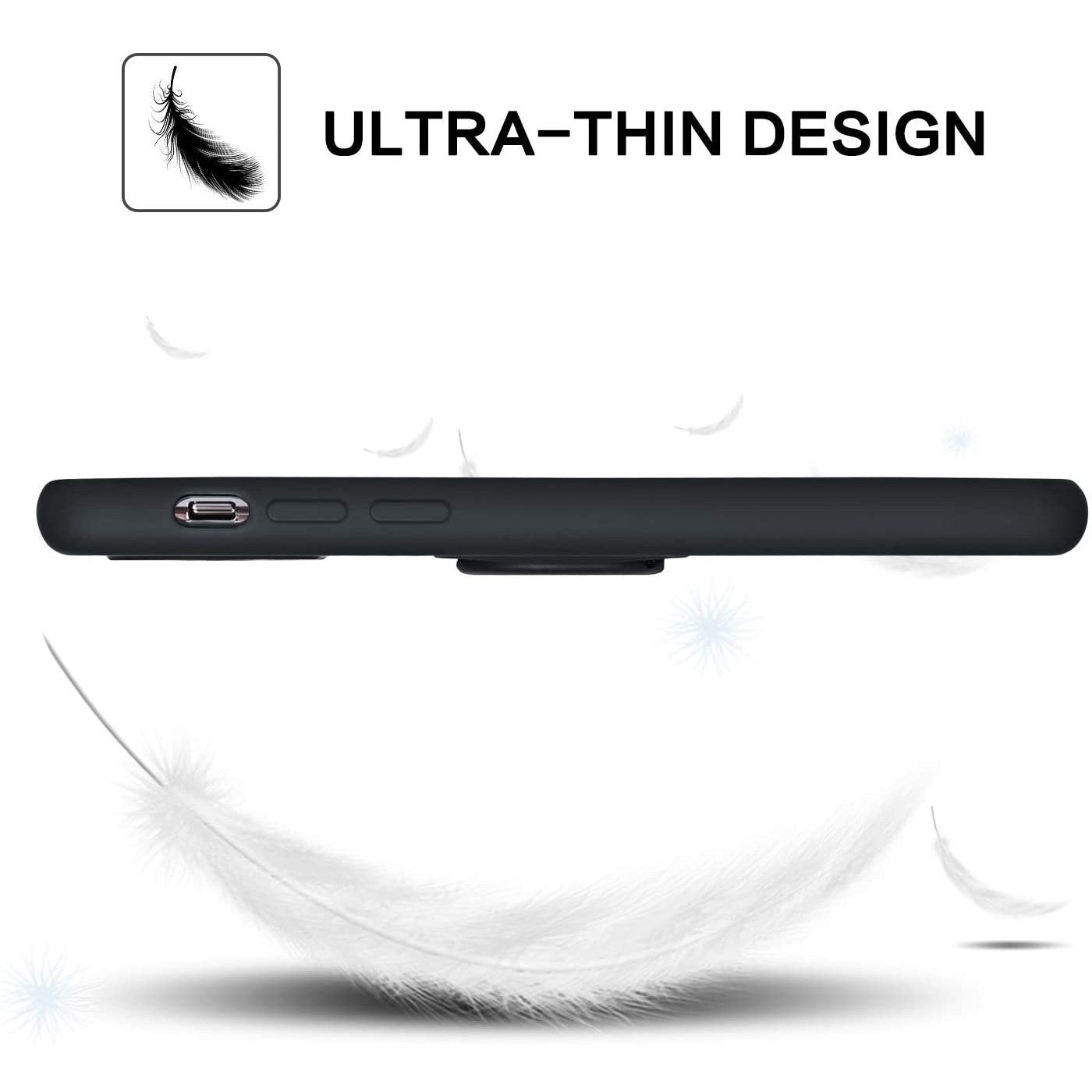 Husa protectie Klevo compatibila cu Apple iPhone 12 Pro Liquid Silicone Ring cu suport rotativ Negru