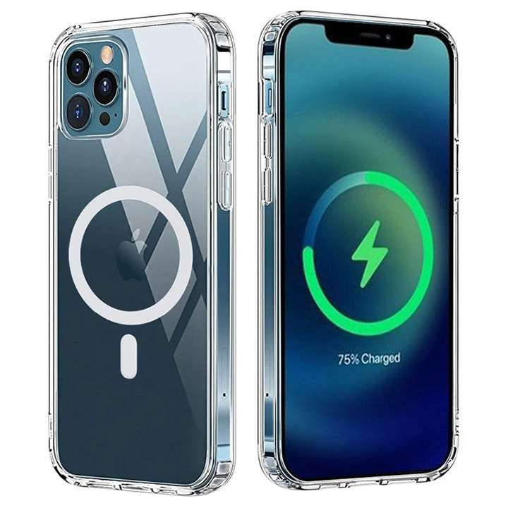 Husa protectie Klevo compatibila cu Apple iPhone 12 Pro Max Mag Safe Silicone Transparent