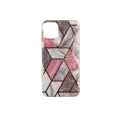Husa protectie Klevo compatibila cu Apple iPhone 12 Pro Max Soft IMD TPU Marble Geometric Alb