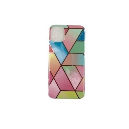 Husa protectie Klevo compatibila cu Apple iPhone 12 Pro Max Soft IMD TPU Marble Geometric Roz